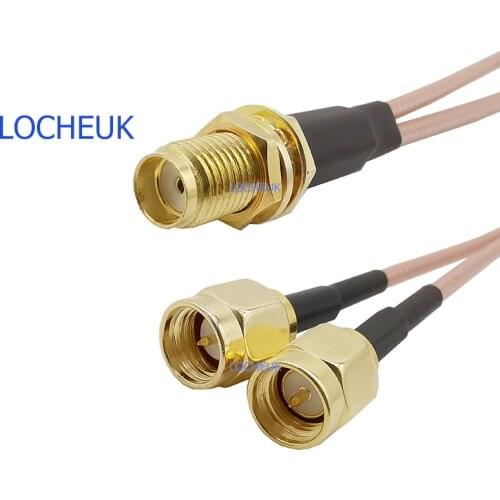 RG316 Cable SMA Female to Y Type 2X(Dual) SMA Male Connector Splitter Combiner Pigtail Wire for wifi router 7CM 10CM 15CM 20CM