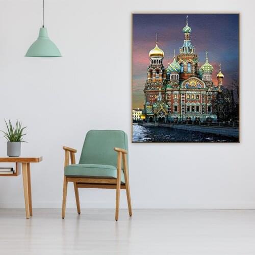 Painting By Numbers Russia Kremlin Castle Drawing Set Pictures By Numbers On Canvas Home Decoration Acrylic Paints DIY Gift