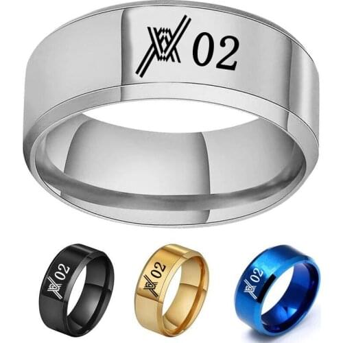 4 Color Anime DARLING in the FRANXX Stainless steel Ring Cosplay Steel Ring Gift Charm Party Finger Jewelry Accessories