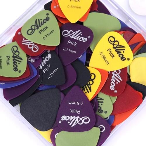 100pcs/set Guitar Picks 1 Box Case Alice Acoustic Electric Bass Plectrum Mediator Musical Instrument Thickness mix 0.58-1.5 #ED