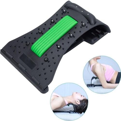 Multi-level Back Stretching Device Back Massager Lumbar Support Stretcher with Magnetic Acupressure Points