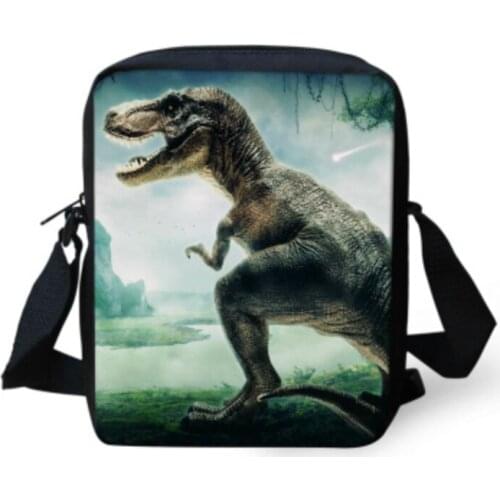 ELVISWORDS Fashion Girls Messenger Bags Cool Dinosaur Printed Shoulder Bags Women Crossbody Bag Teenager Casual Handbags Satchel