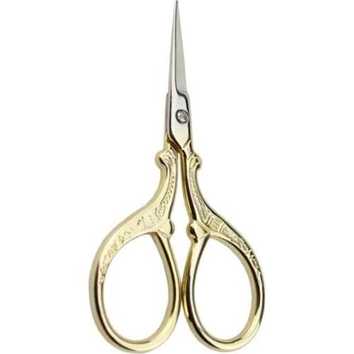 Cross Stitch European Retro Antique Craft Alloy Tailor Scissor DIY Apparel Sewing Scissors -Gold