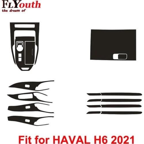 Carbon Fiber Sticker for HAVAL H6 2021 Car Gear Shift Panel Water Cup Holder Panel Frame Cover Trim Car Styling