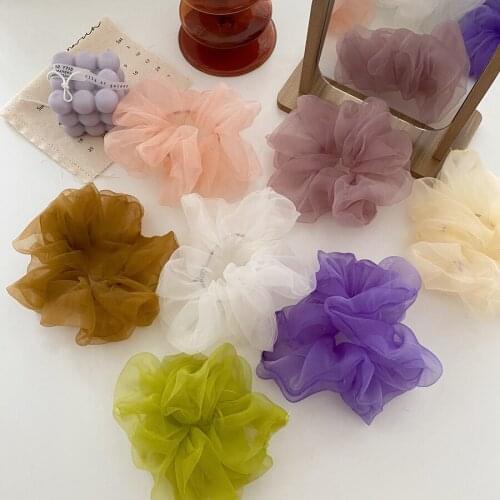 2020 New Korean Pure Hair Tie Sweet Yarn Scrunchies Ponytail Hair Holder Rope Hair Accessories for Women Headwear Girls Party