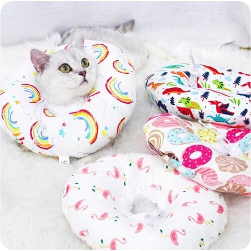 Pet Circle Protection Cat Collar Soft Anti-Bite Anti-Scratch Circle Wound Healing Medical Recovery Headgear Cat Accessories