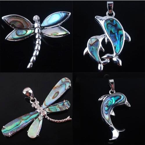RONGZUAN Natural New Zelanian Abalone Shell Pearl Gem Stones Bead Pendant Charm Silver Plated Jewelry 1Pcs TBN352