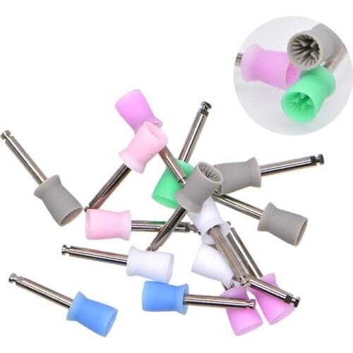 100pcs Dental Polishing Cup Tooth Polish Colorful Rubber Polishing Brush Polisher Prophy Cup for Low Speed Handpiece Dental Lab