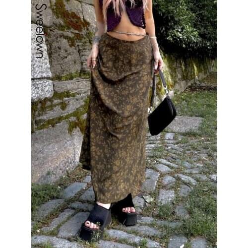 Женские юбки миди Sweetown China At AliExpress