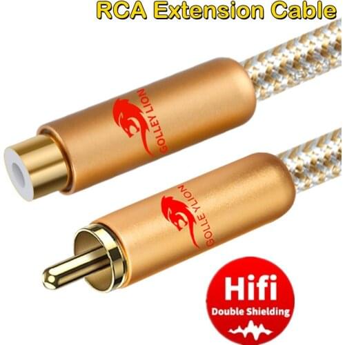 Stereo RCA male to female Digital Coaxial Audio Extension Cable for Subwoofer Speaker Amplifier AV Receivers TV DVD RCA Cords