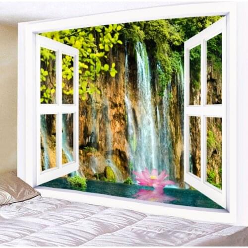 View From The Window Tapestries Wall For Home Deco Living Room Bedroom Large Size