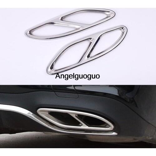Angelguoguo Car Exhaust Outputs Tail Frame Trim For Mercedes Benz C Class W205 C180 C200 E Class W213 CLC Class