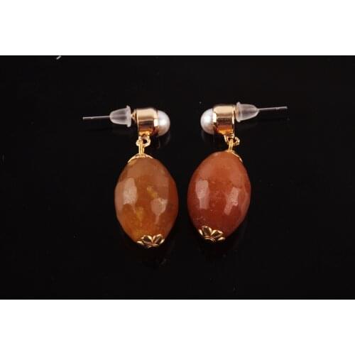 UM US JEWELRY Agate and Pearl Cubic Zirconia Earrings