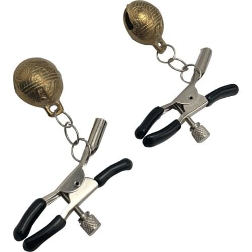 Female Stainless Steel torture play Clamp bell ring metal Nipple clips breast BDSM Bondage Restraint Fetish egg vibrator sex toy