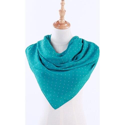 Classic Russian National Style Spring Autumn New High Quality Chiffon Solid Color Dot Diamond Square Scarf Windproof Shawl