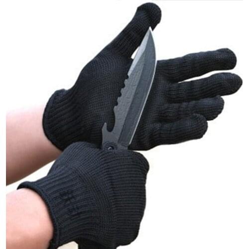 1 Pair Men Steel Wire Fishing Fillet Gloves Cut Resistant Thread Weave Tool Gloves Fishing Fillet Filleting Protection Knife