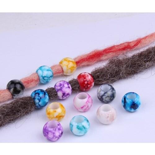 20pcs colorful Crochet kids Braids acrylic hair braid dread dreadlock beads rings tube Braiding Hair accessories