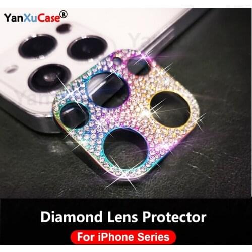 3D Diamond Camera Case For iPhone 12 Pro Max 12 Mini Case Glitter Crystal Camera Lens Protector Cover For iPhone 11 Pro X XS Max