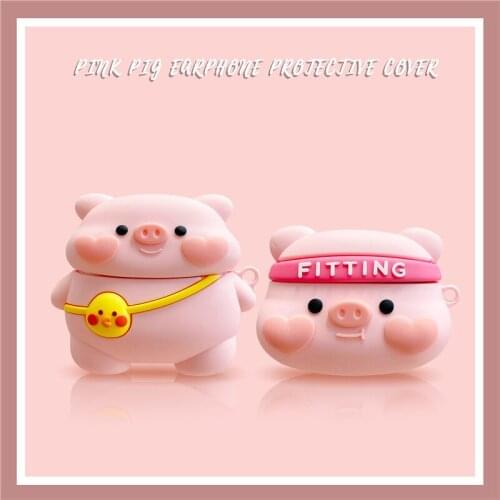 3D Fighting Piggy Cartoon Pig Earphone Case for Airpods 1 2 Silicone Wireless Headphone Charging Box Cover for Airpods pro Case