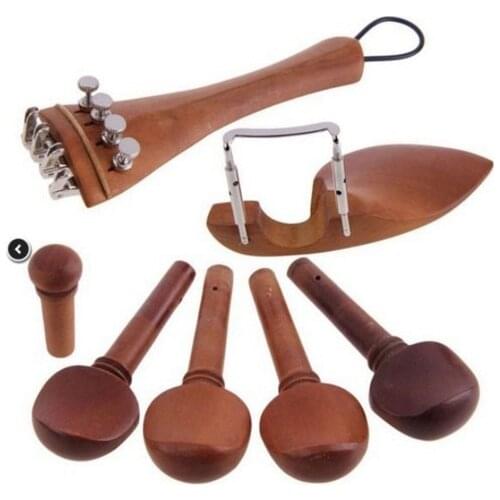 Violin Accessories Natural Jujube wood 4/4 violin Parts accessories Set of Fine-Tuning, Chinrest Chin Rest, Strings