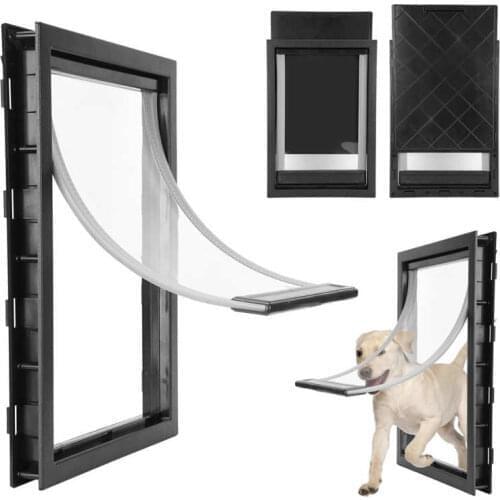 PVC Large Pet Door Magnet Automatic Closing Door Bothway Security Accessory for Big Dog Gate Dog Fences With Baffle Pet Supplies