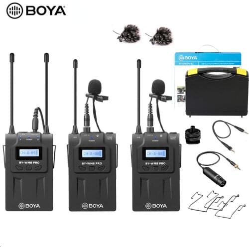 BOYA BY-WM8 Pro UHF Wireless Microphone System Dual-Channel for Canon Nikon Sony DSLR Camera Camcorder ENG Film Vlog Video Mic