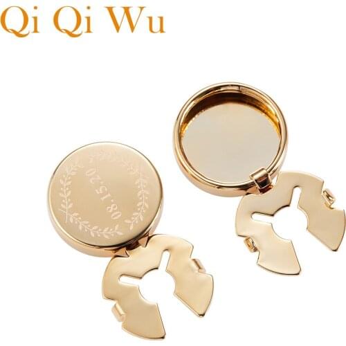 Personalised Mens Gift Normal Shirt Cuff Links for Business Dress Customized Letter Gold Cover Cufflinks Mens Wedding Jewelry