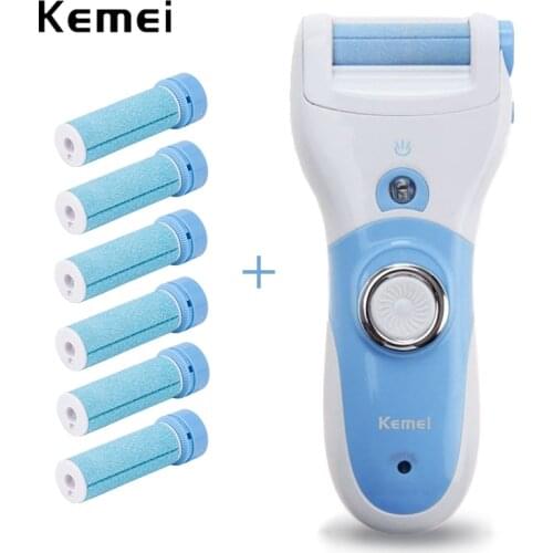 Kemei Top Electric Pedicure Tools Foot Care Tool Pedicure Velvet Smooth Machine Callus Foot file electric callus remover