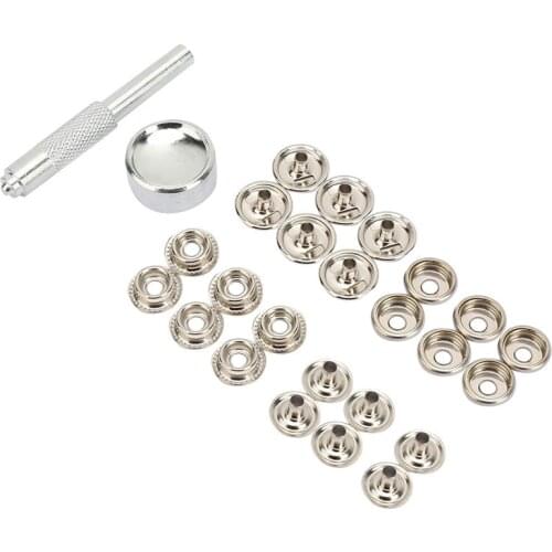 26pcs/set Punching Holes Tools wth 24pcs Button Hole Punch Rivet Snap Button Setter Die Base Leather Craft Working Tool