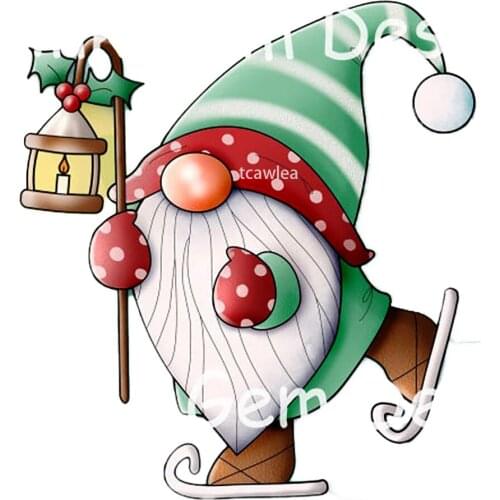 Dwarf Santa Claus Lantern Candle Metal Cutting Dies Stencils for DIY Scrapbooking Photo Album Decorative Embossing DIY Paper