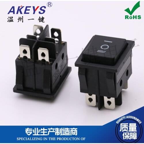 KCD4-202 Rocker boat Third gear six feet all black 31*25 Rocker Switch Dual card slots