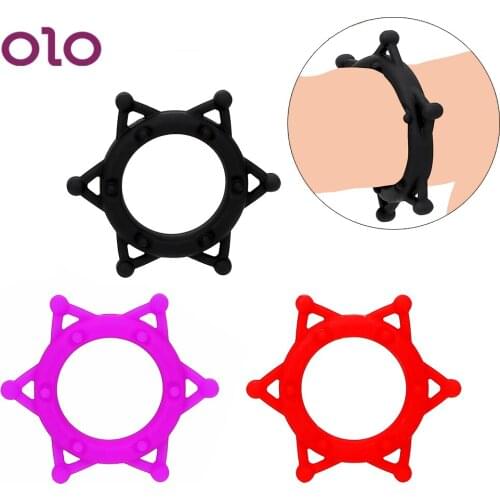 OLO Penis Ring Cock Ring Elasticity Dildo Extender Delay Ejaculation Sex Toys for Men Male Masturbation