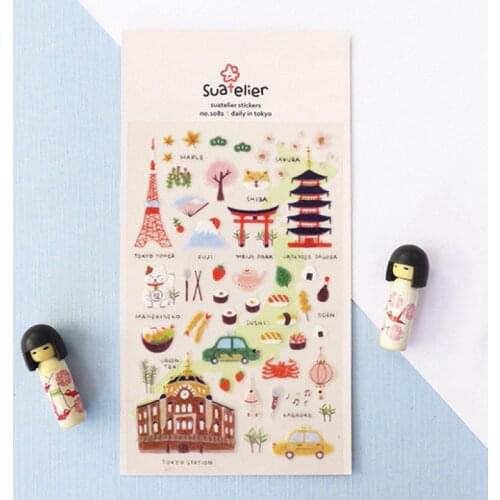 Korea Sonia Scrapbooking Sticker Daily In Tokyo Stationery DIY PVC Craft Decoration Home Supplies Suatelier Stickers