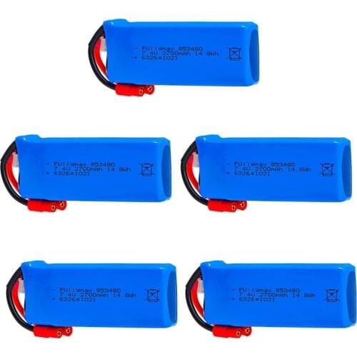 5PCS 2S 7.4V 2700mAh Lipo Battery for Syma X8C X8W X8G Rc Drone Spare Parts 7.4 V 853480 Battery banana Plug for RC Toys parts