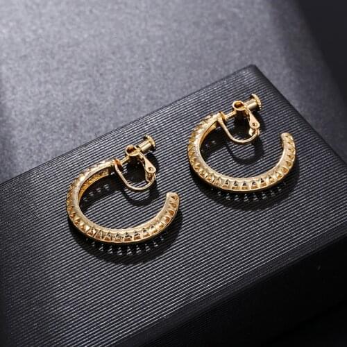 Small Gold Silver Round Hollow Hoop Clip Earrings For Women Cute Circle Without Piercing Ear Clips Female Fashion Jewelry Brinco