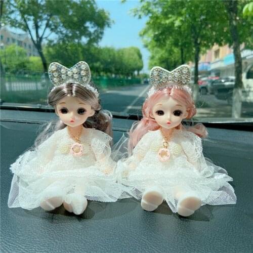 Cute Wedding Dress Doll Keychain Long Hair Gilr Gift Bag Pendant Car Key Chain Pendant Accessories