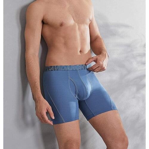 David Archy Mens Ultra Thin Elastic Quick Dry Mesh Performance Boxer with Fly Polyamide Spandex Light Weight