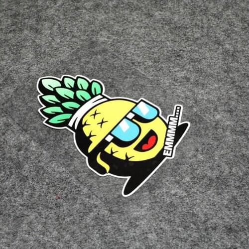 NO.S340 GalonDeco Cartoon Sunglasses Pineapple EMMM Fashion Car Decoration Reflective Stickers Trunk Car Accessories Spoof Funn