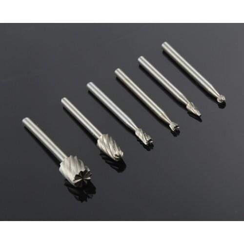 New high-quality 6-piece woodworking rotary boring knife 3.17mm shank diameter wood carving knife, milling cutter