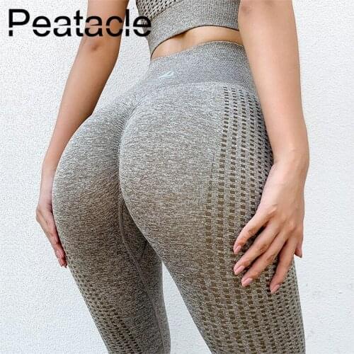 Peatacle Sport Leggings Women High Waist Yoga Pants Fitness Gym Running Workout Tights Seamless Stretchy Compression 2020