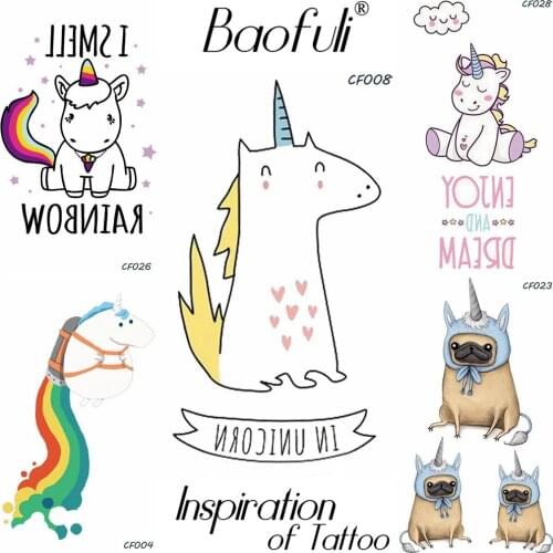 BAOFULI Kids Gifts Temporary Tattoo Cartoon Unicorn Animals Water Transfer Fake Tatoos Stickers Flash Body Art Tattoo Boys Girls