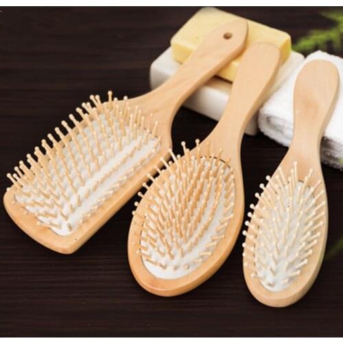 Massage Wooden Comb Healthy Paddle Cushion Hair Loss Vent Brush Hairbrush Comb Scalp SPA Hair Care Healthy Bamboo Comb Wholesale