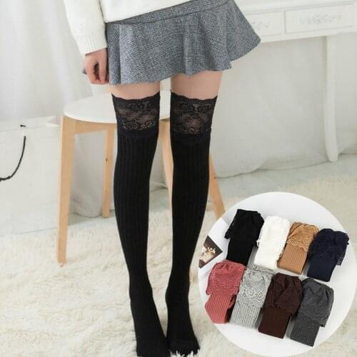 Sexy cotton lace Women Socks Long Socks Women Long Stockings Warm Thigh High Socks For Ladies Girls Over Knee Socks Women