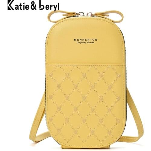 Luxury Women Phone Messenger Bag PU Leather Mini Cute Shoulder Hand Bags Ladies Coin Purses Crossbody Bag Fashion Female Wallet