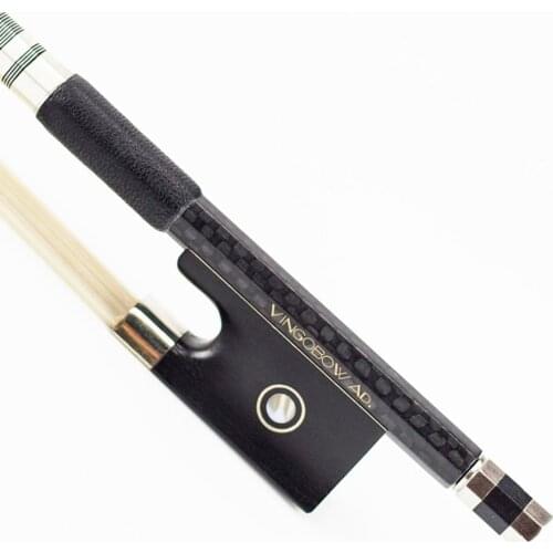 110V 3/4 Size Textured Carbon Fiber VIOLIN BOW Ebony Frog Nickel Silver Fitted Natural White Horsehiar Violin Parts Accessories