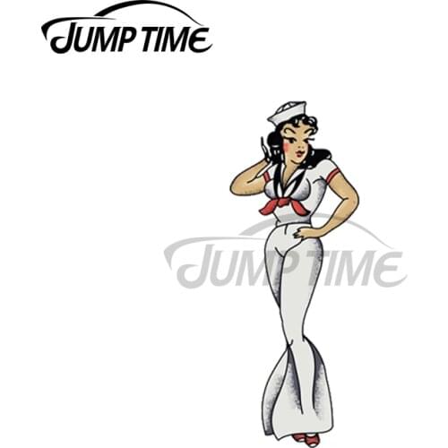 Jump Time 13 x 6.5cm For Jerry Hello Sailor Vintage Tattoo Car Stickers Trunk Windows Decal Bumper Refrigerator VAN Decoration