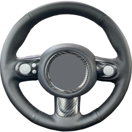 Custom DIY Car Steering Wheel Cover For Mini Hatchback/Mini R56/R57 Clubman Clubvan Coupe 3-Spoke Leather Steering Wheel Wrap