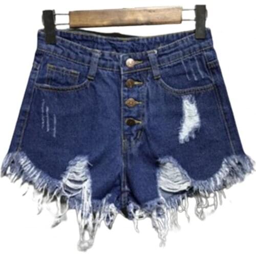 Female fashion casual summer cool women denim booty Shorts high waists fur-lined leg-openings Plus size sexy short Jeans