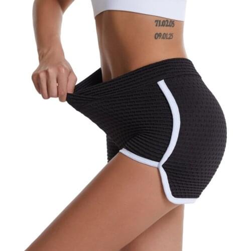 Women Jacquard Close-fitting Yoga Shorts Three-quarter Pants Variegated Color High Waist Leggings for Cycling Outddor Running