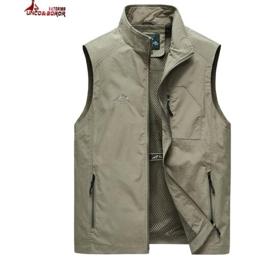 Mens Waistcoat Jackets Vest 2021 Summer Casual Streetwear Outdoor Travels Climbing Hiking Work Sleeveless Fishing Waistcoat